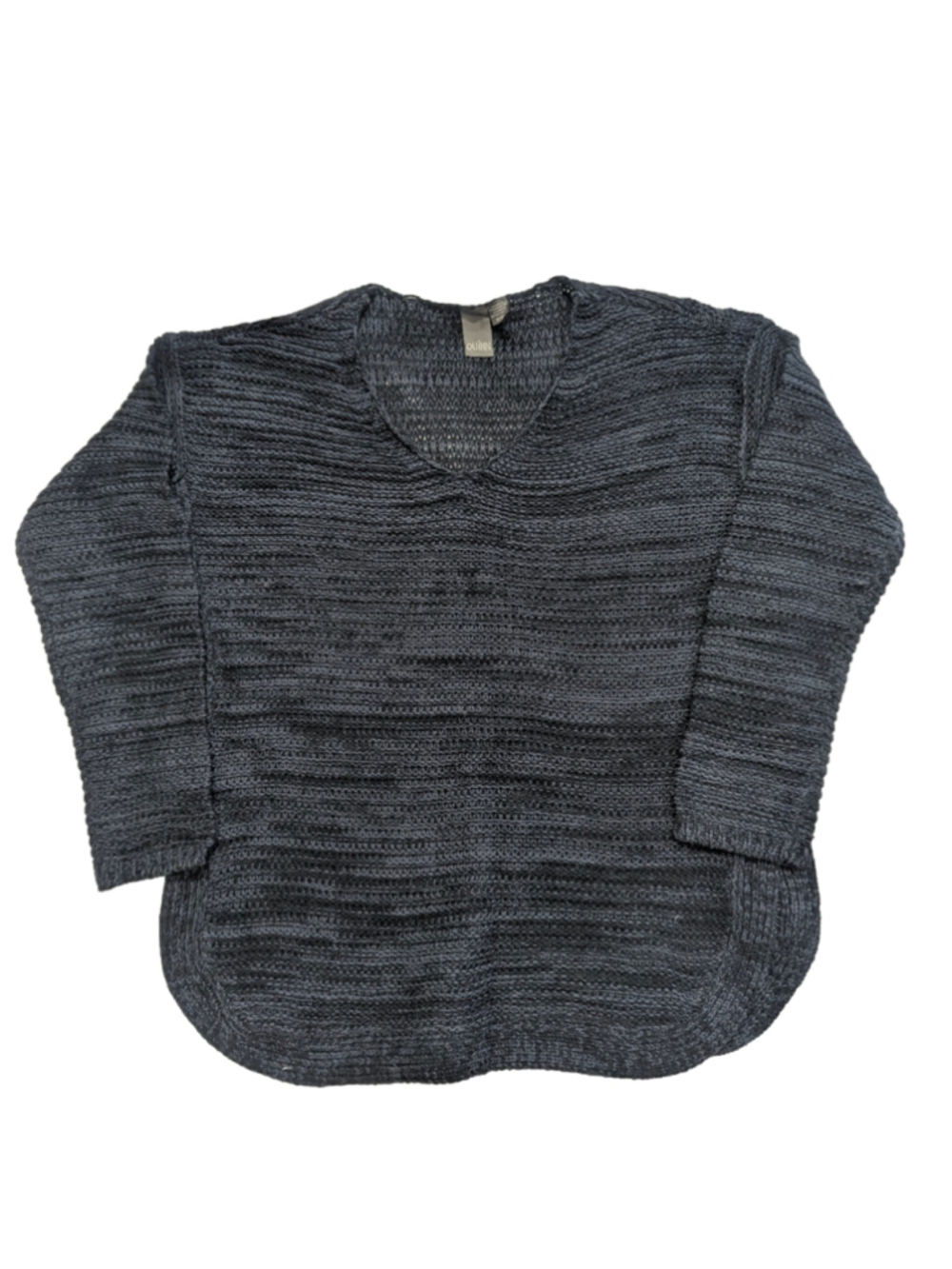 Quinn Sweater V Neck Blue Textured Knit Medium